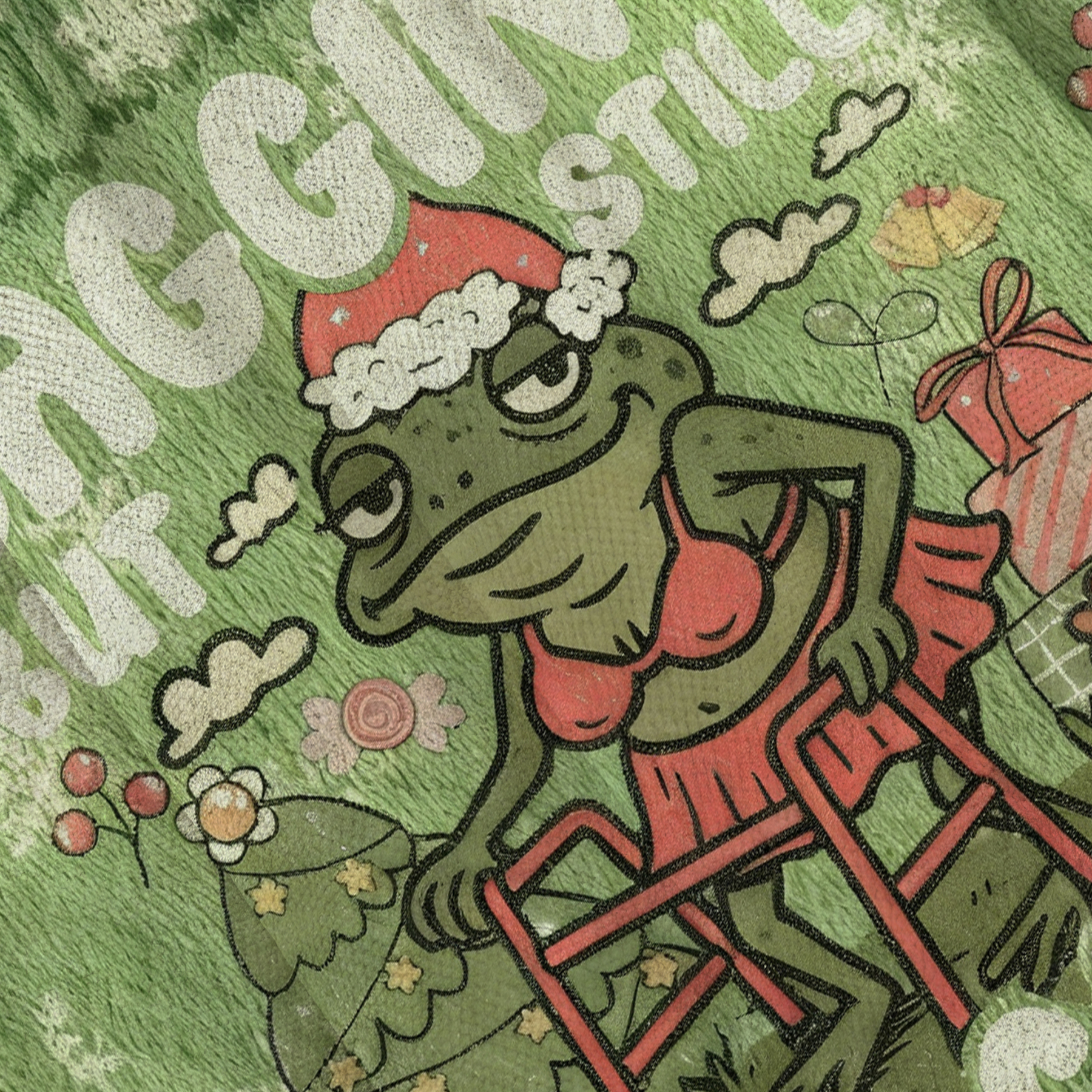 Baddiecat Sagging But Still Gagging Frog Christmas Ugly Sweatshirt