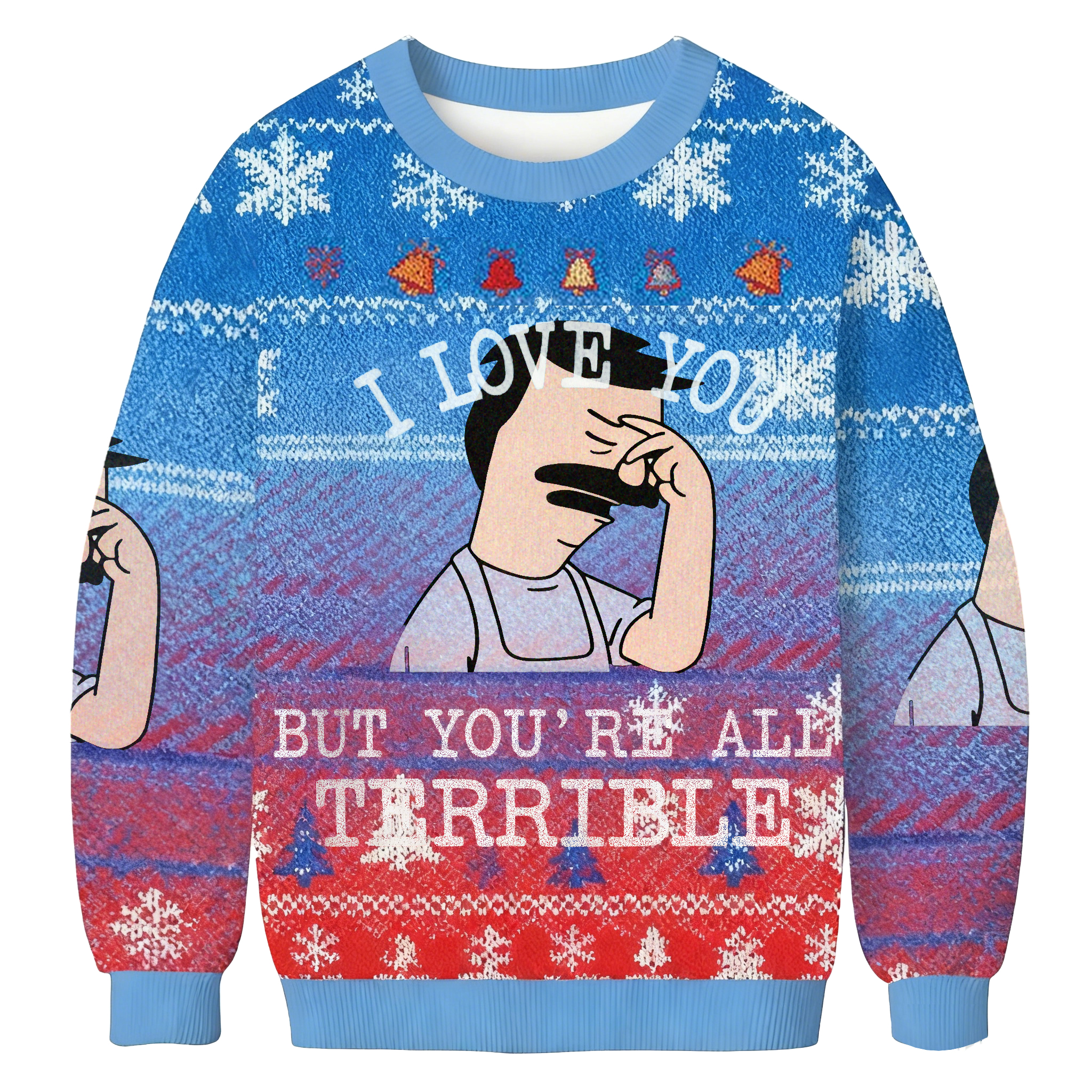 Baddiecat I Love You But You're All Terrible Christmas Ugly Sweatshirt