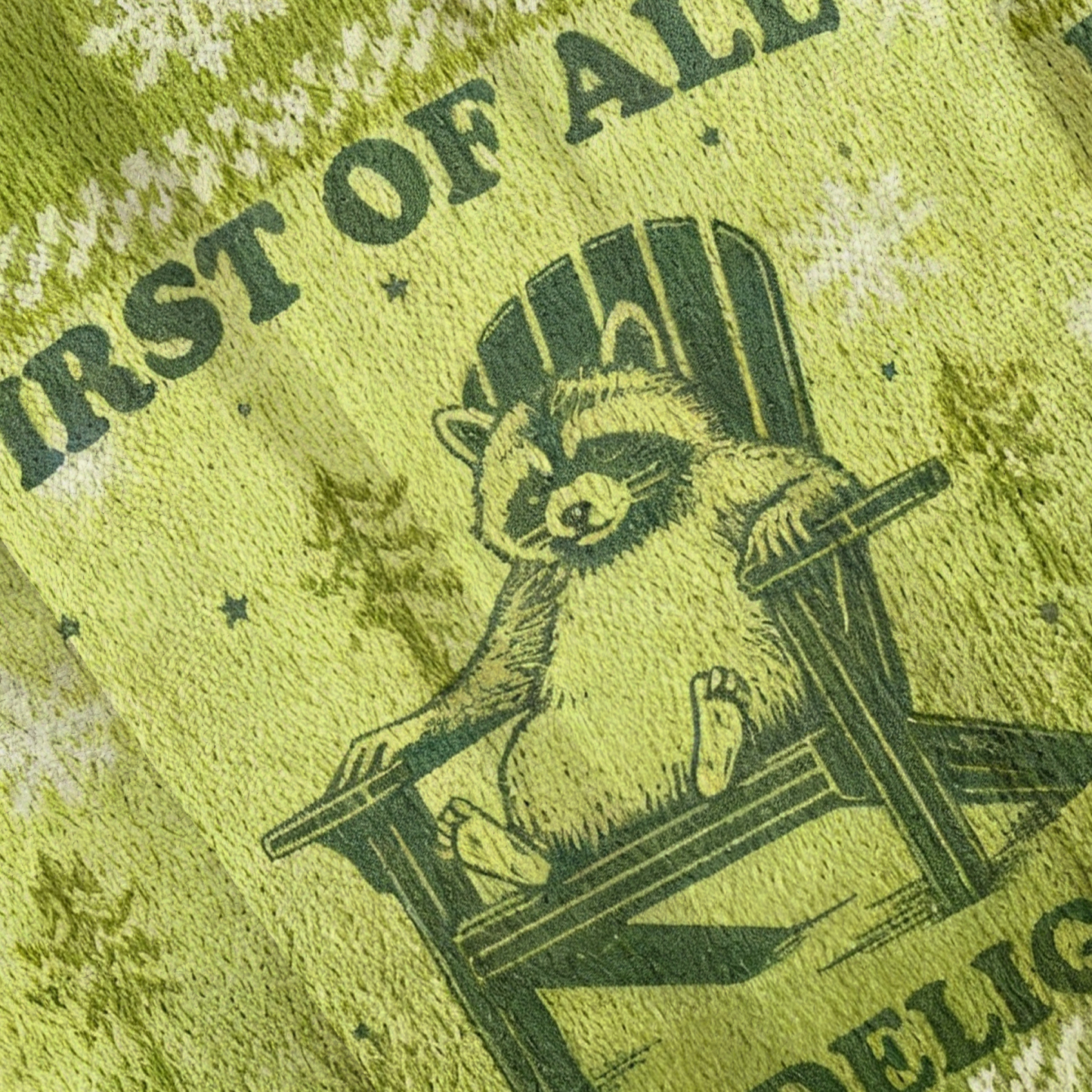 Baddiecat First Of All I'm A Delight Raccoon Christmas Ugly Sweatshirt