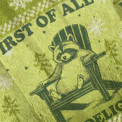 Baddiecat First Of All I'm A Delight Raccoon Christmas Ugly Sweatshirt