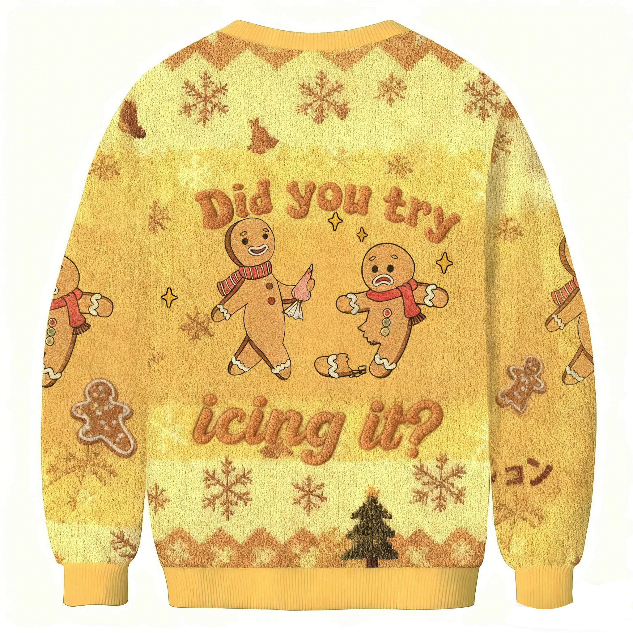 Baddiecat Did You Try Icing It Gingerbread Christmas Ugly Sweatshirt