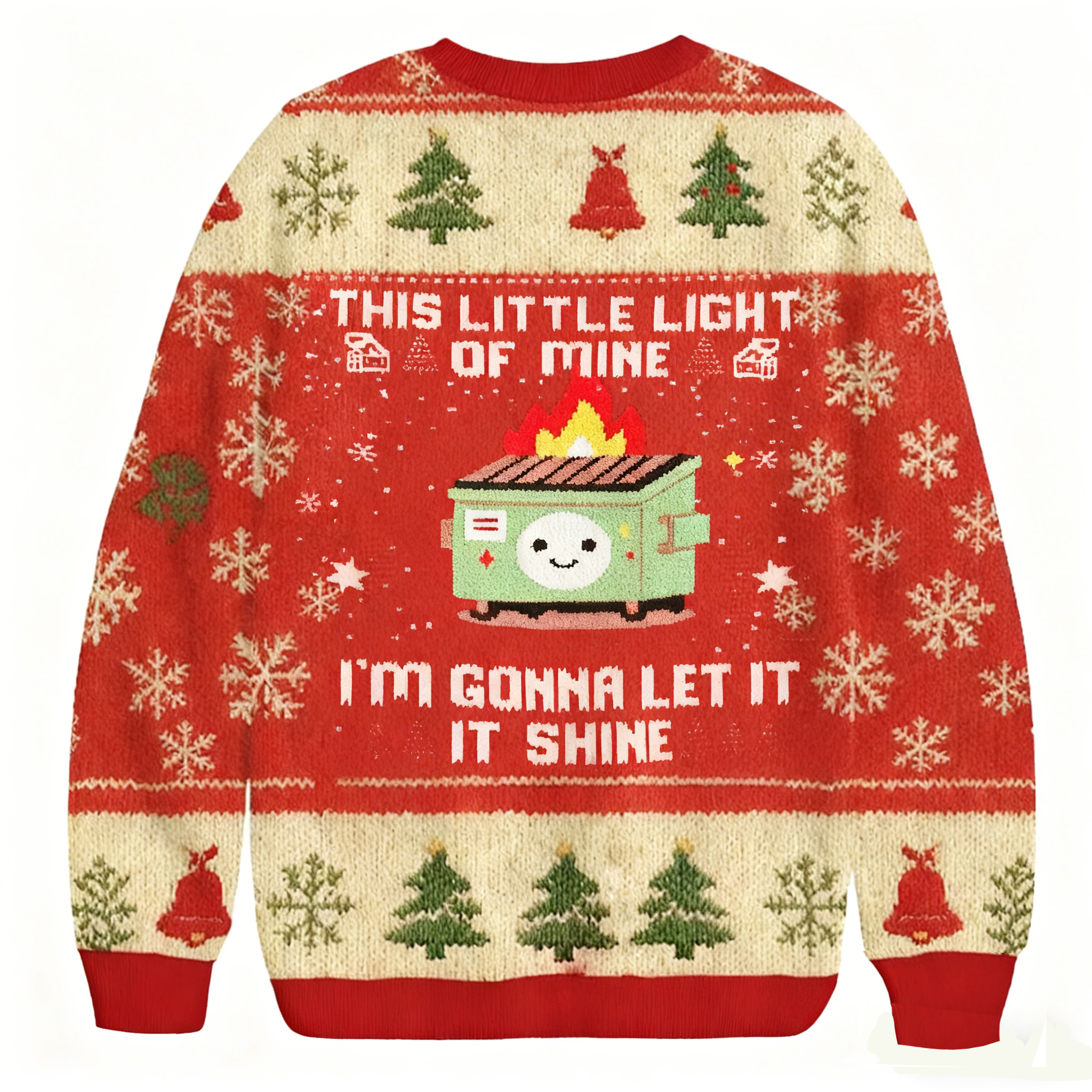 Baddiecat This Little Light Of Mine I'm Gonna Let It Shine Christmas Ugly Sweatshirt
