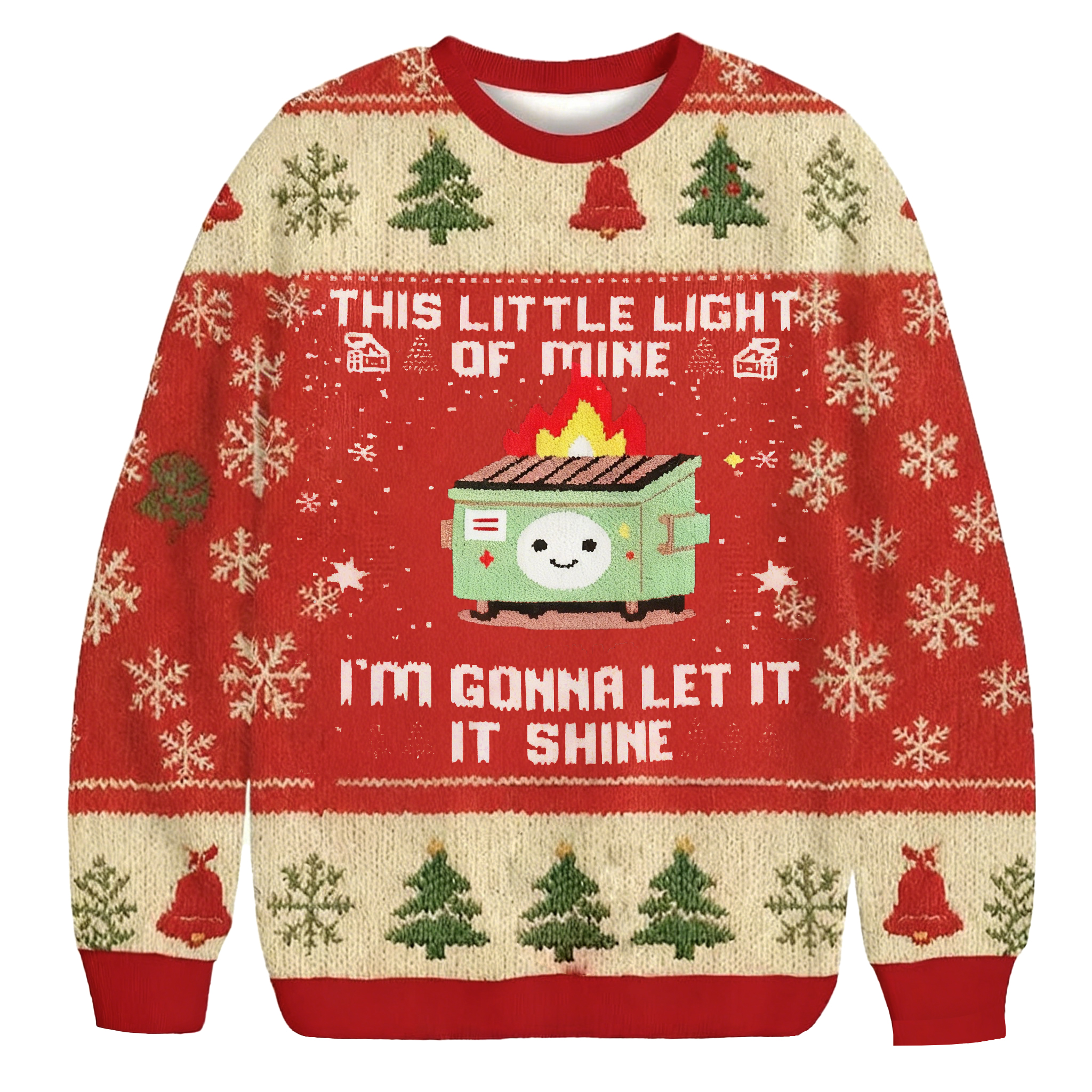 Baddiecat This Little Light Of Mine I'm Gonna Let It Shine Christmas Ugly Sweatshirt