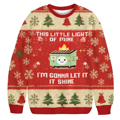 Baddiecat This Little Light Of Mine I'm Gonna Let It Shine Christmas Ugly Sweatshirt