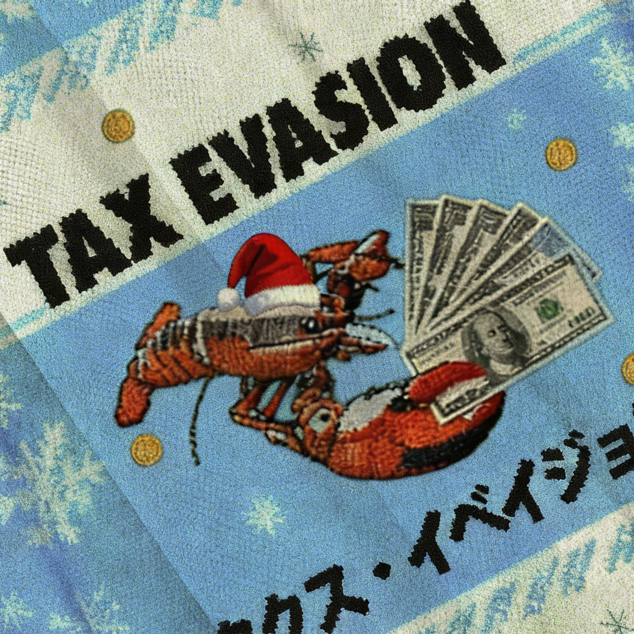 Baddiecat Tax Evasion Lobster Christmas Ugly Sweatshirt