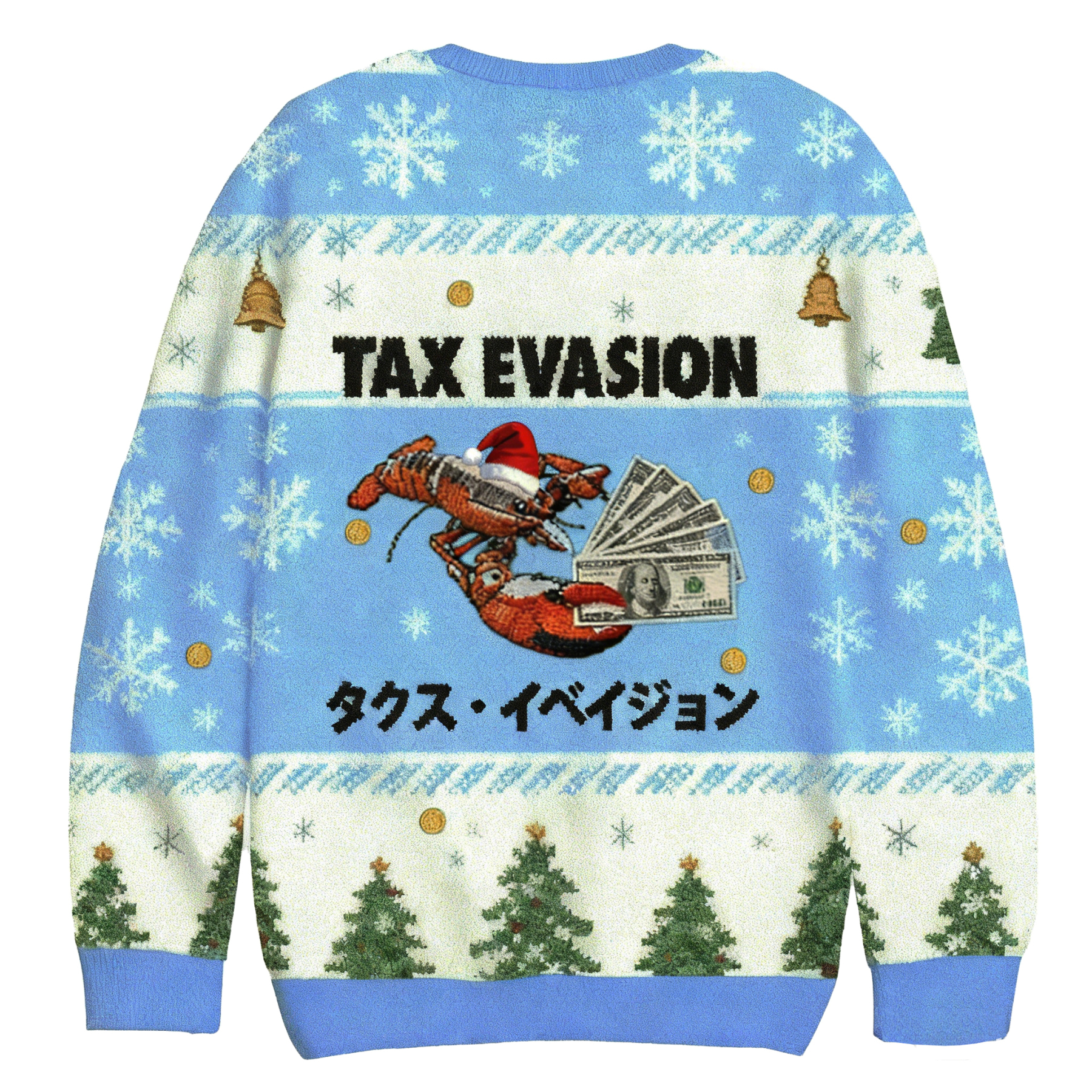 Baddiecat Tax Evasion Lobster Christmas Ugly Sweatshirt