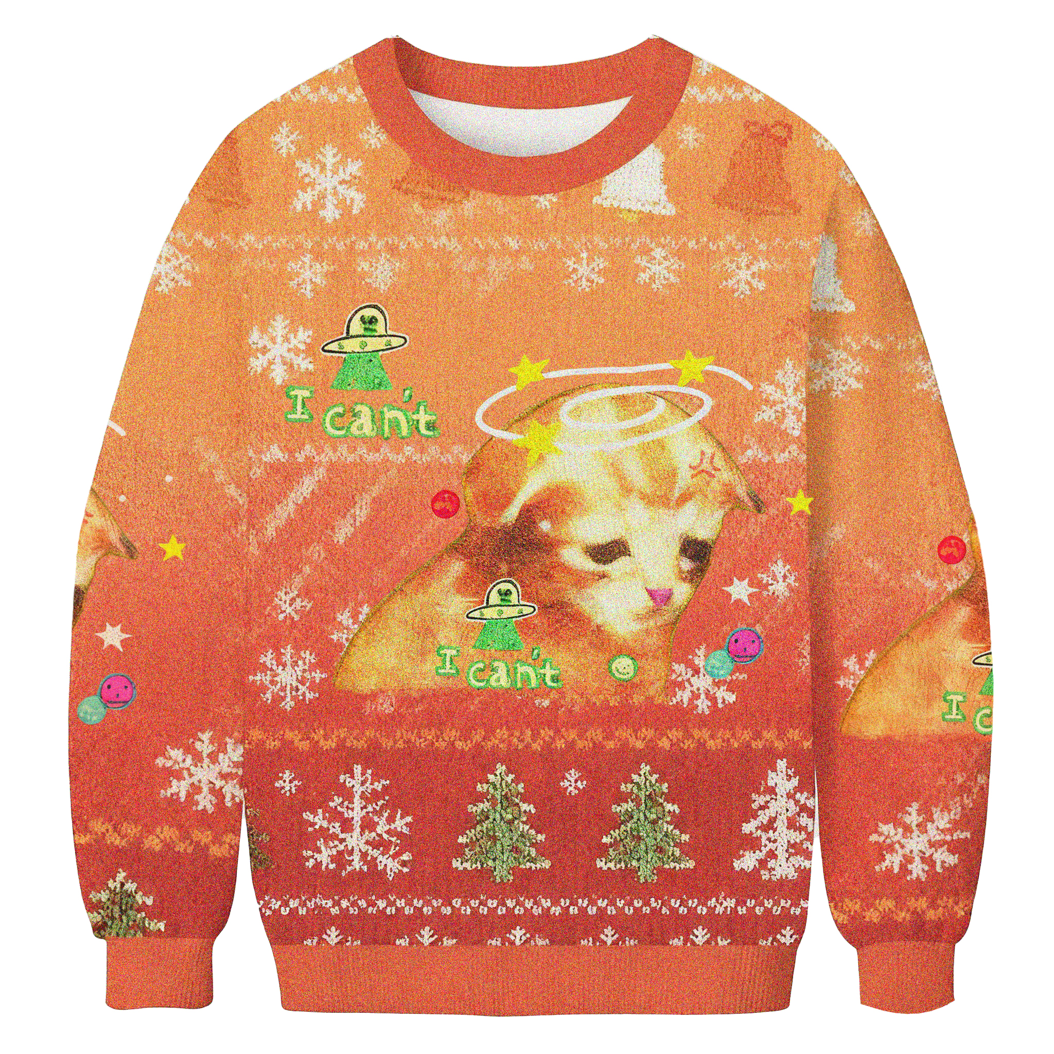 Baddiecat I Can't Kitten Christmas Ugly Sweatshirt