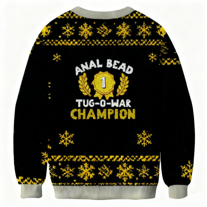 Baddiecat Anal Bead Tug O War Champion Christmas Ugly Sweatshirt