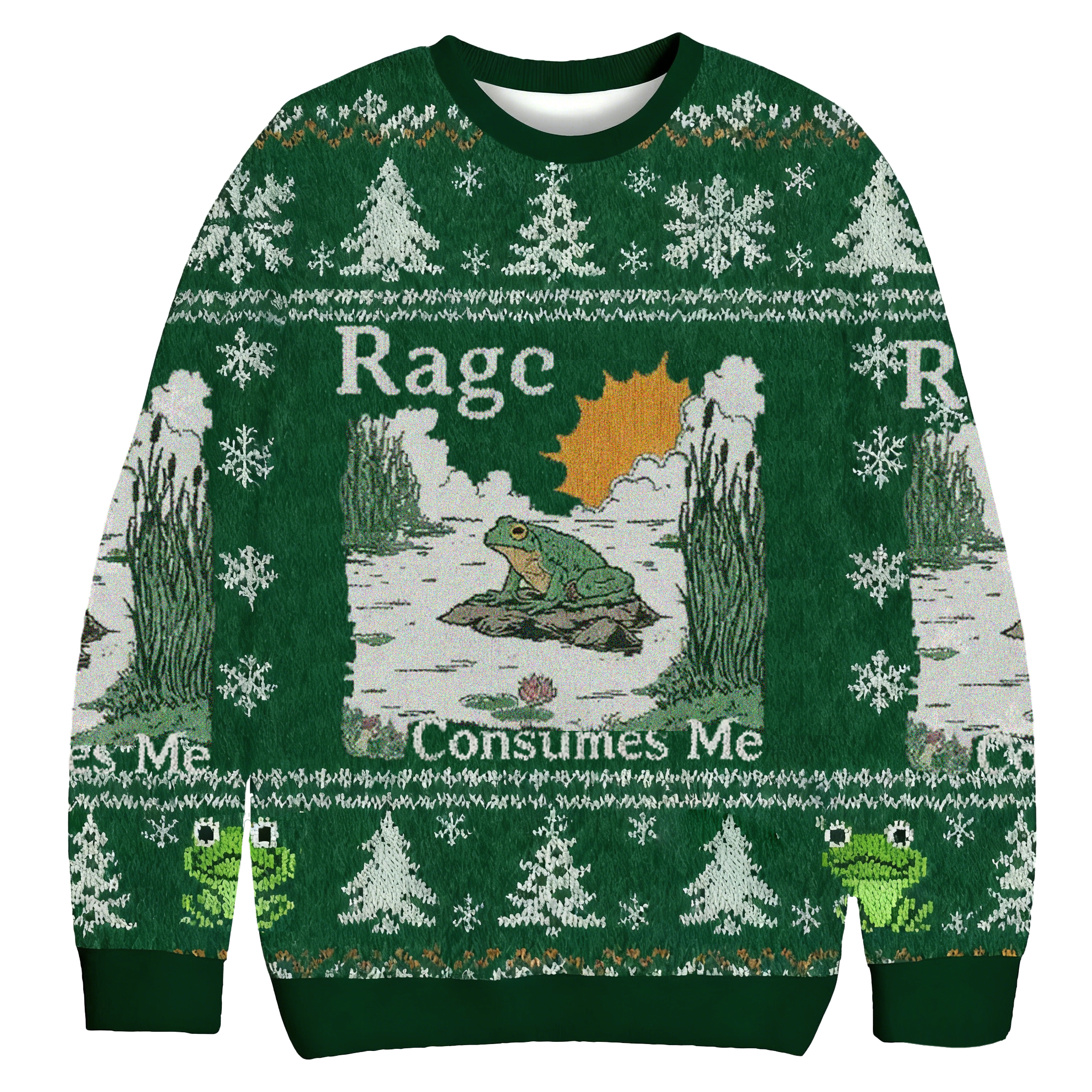 Baddiecat Rage Consumes Me Christmas Ugly Sweatshirt