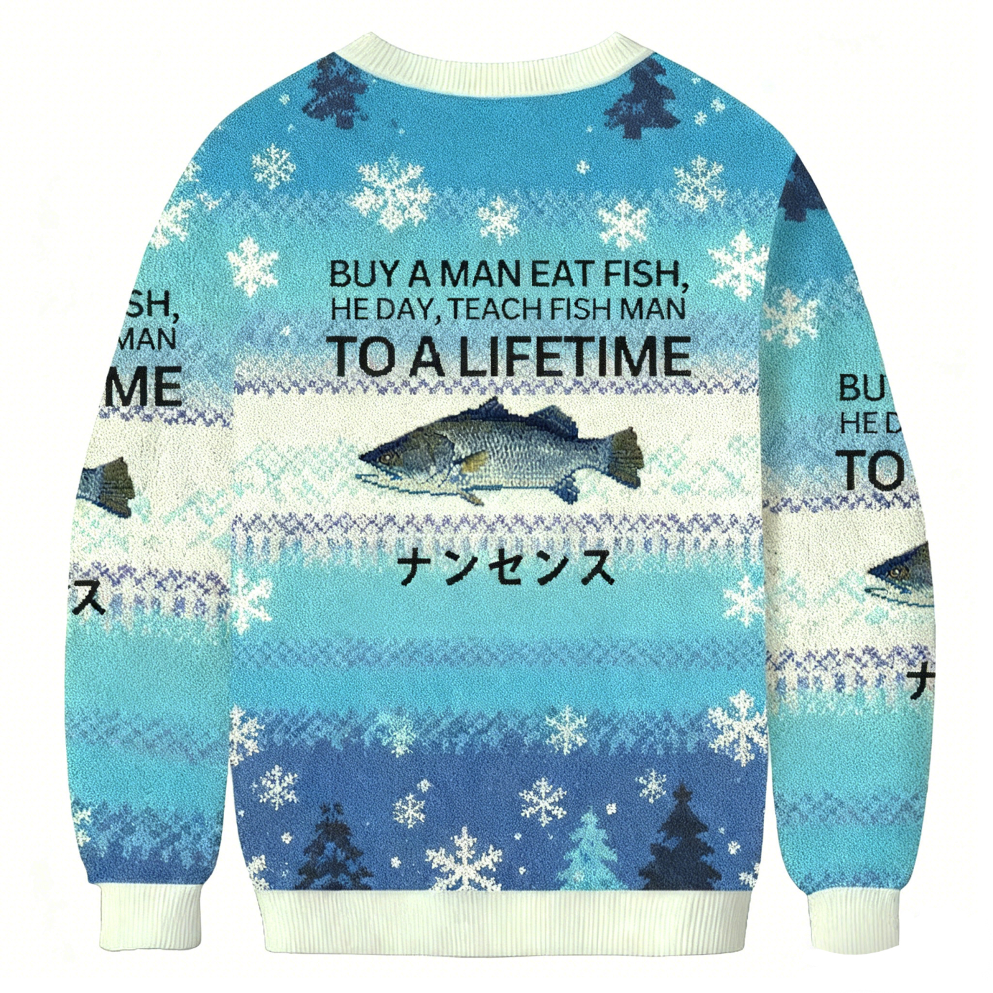 Baddiecat To A Lifetime Fish Christmas Ugly Sweatshirt