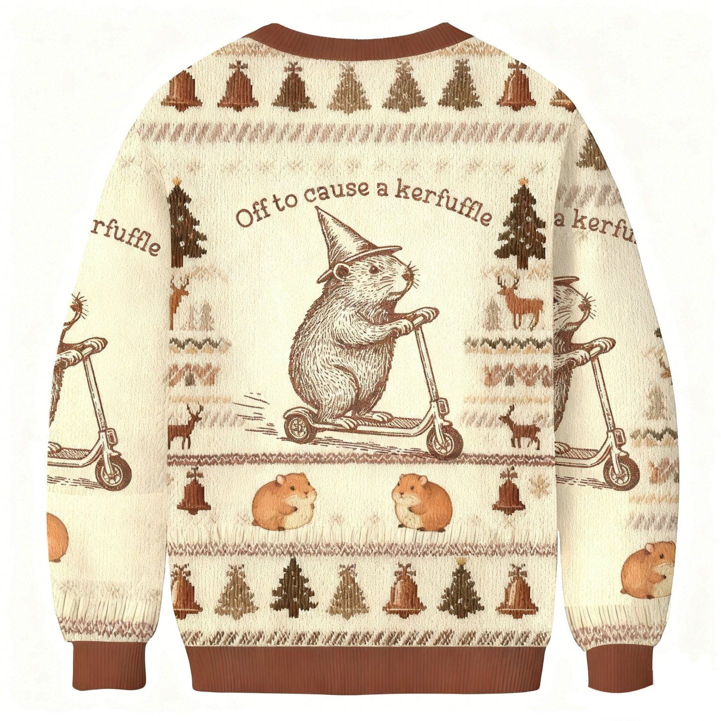 Baddiecat Wizard Guinea Pig Off To Cause A Kerfuffle Christmas Ugly Sweatshirt