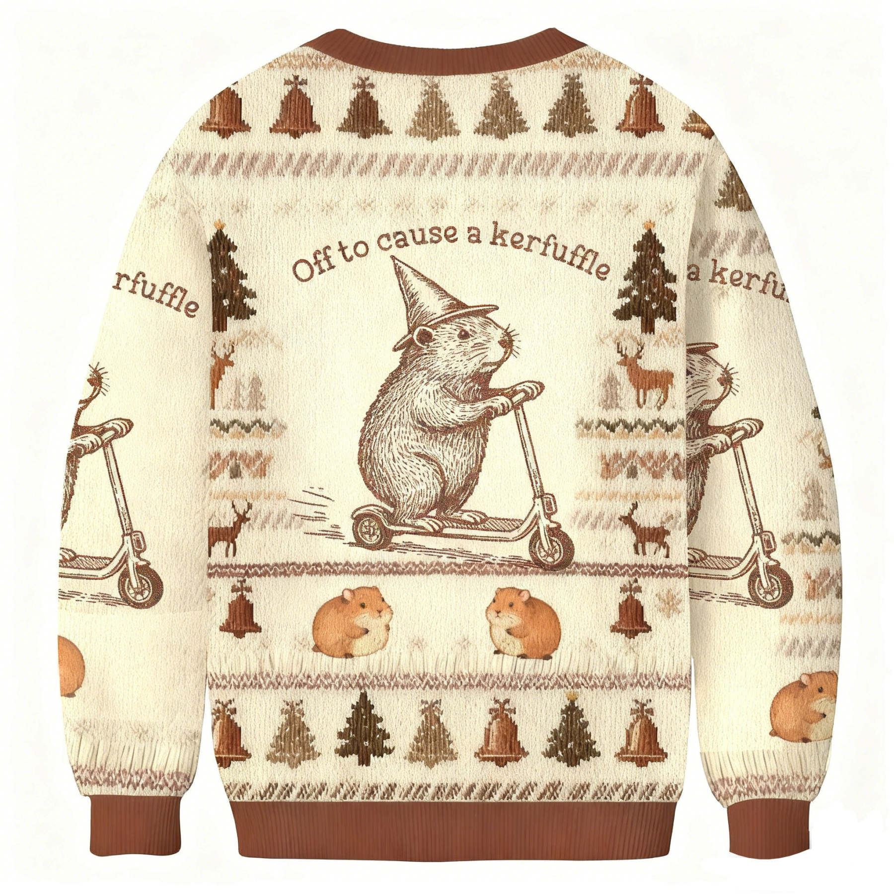 Baddiecat Wizard Guinea Pig Off To Cause A Kerfuffle Christmas Ugly Sweatshirt