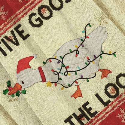 Baddiecat Festive Goose On The Loose Christmas Ugly Sweatshirt