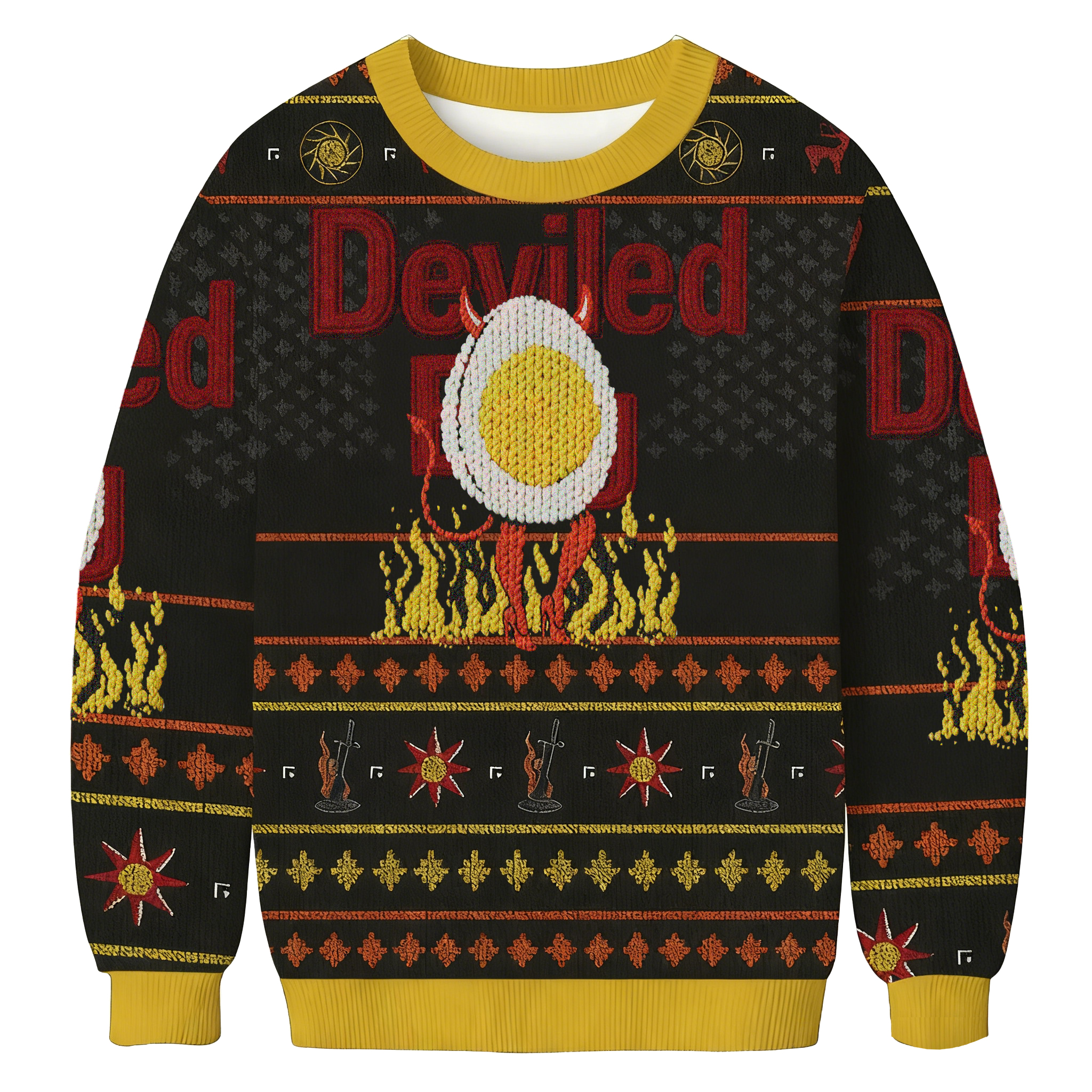 Baddiecat Deviled Egg Christmas Ugly Sweatshirt