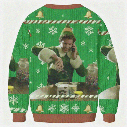 Baddiecat Christmas Elf Christmas Ugly Sweatshirt