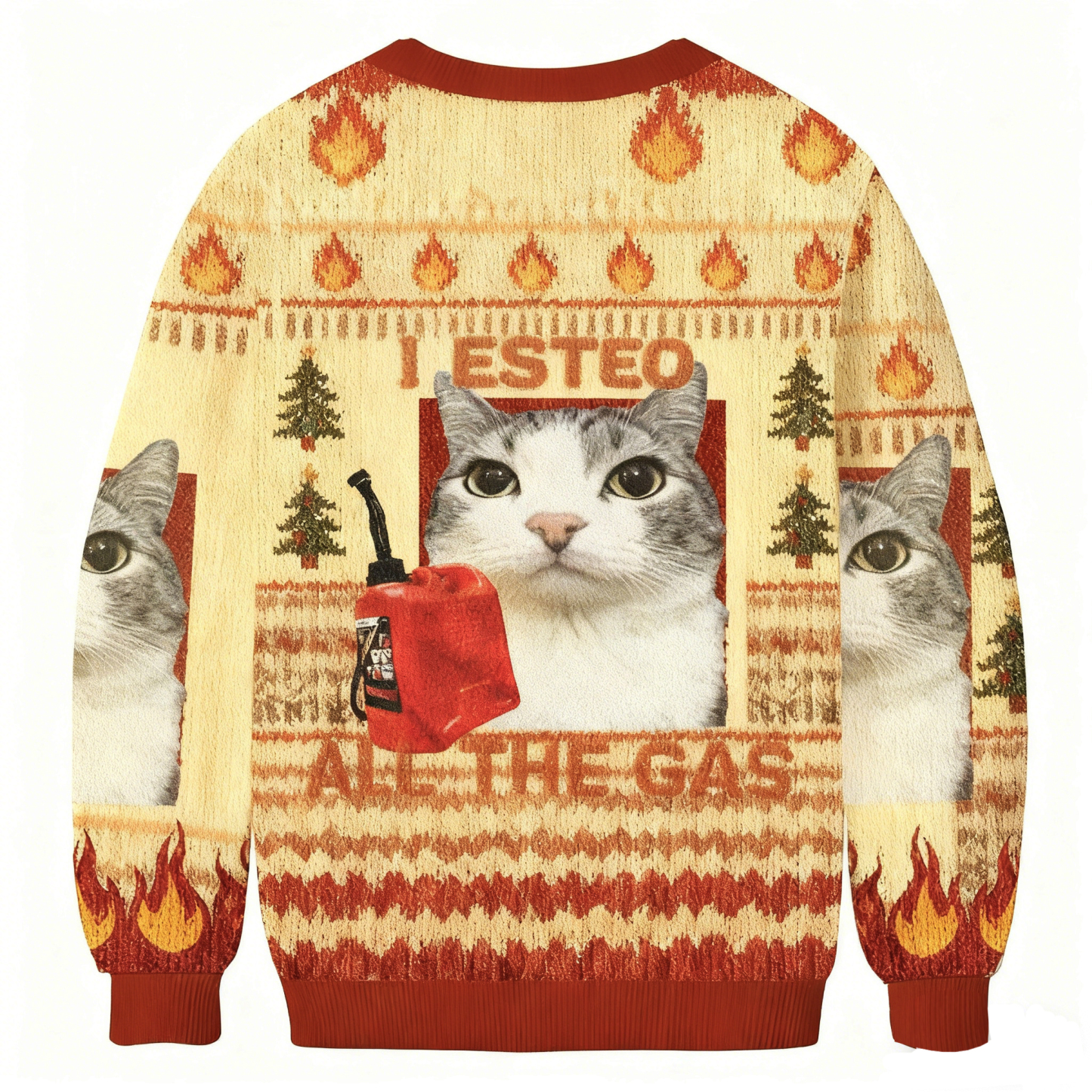 Baddiecat I Esteo All The Gas Christmas Ugly Sweatshirt