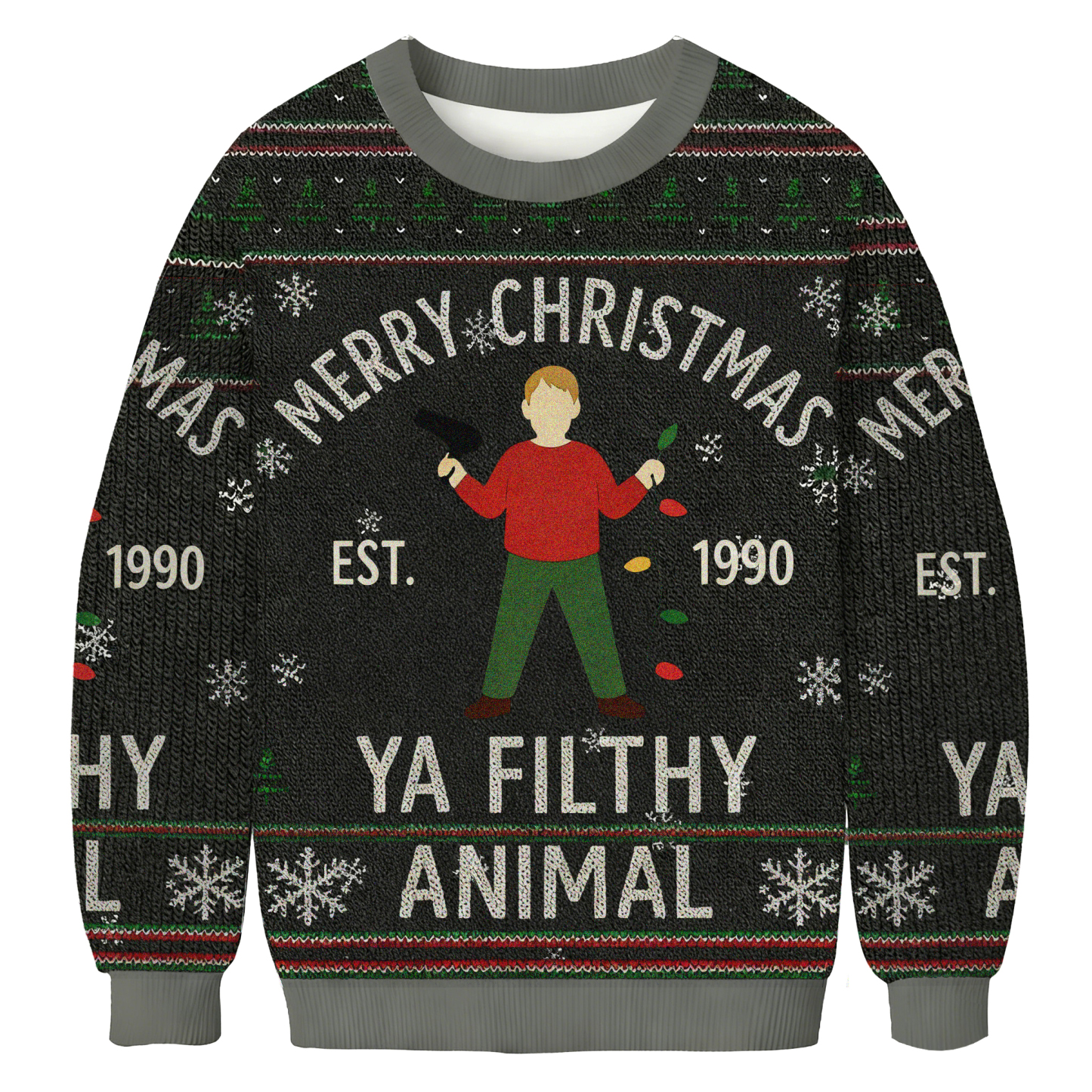 Baddiecat Merry Christmas A Filthy Animal Christmas Ugly Sweatshirt