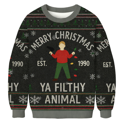 Baddiecat Merry Christmas A Filthy Animal Christmas Ugly Sweatshirt