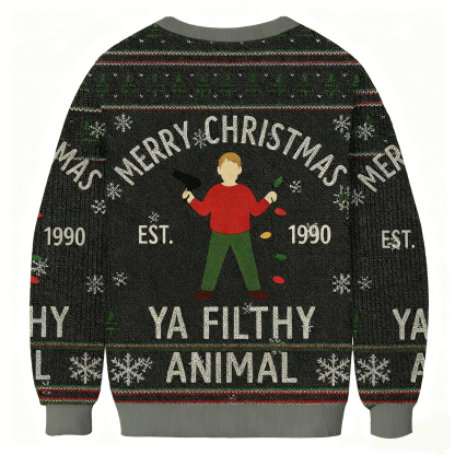 Baddiecat Merry Christmas A Filthy Animal Christmas Ugly Sweatshirt