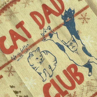 Baddiecat Cat Dad Club Christmas Ugly Sweatshirt