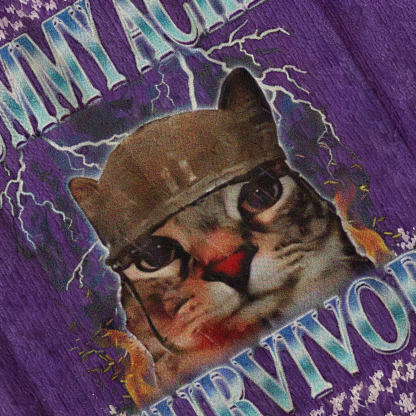 Baddiecat Tummy Ache Survivor Cat Christmas Ugly Sweatshirt