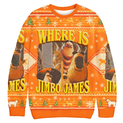 Baddiecat Where Is Jimbo James Christmas Ugly Sweatshirt