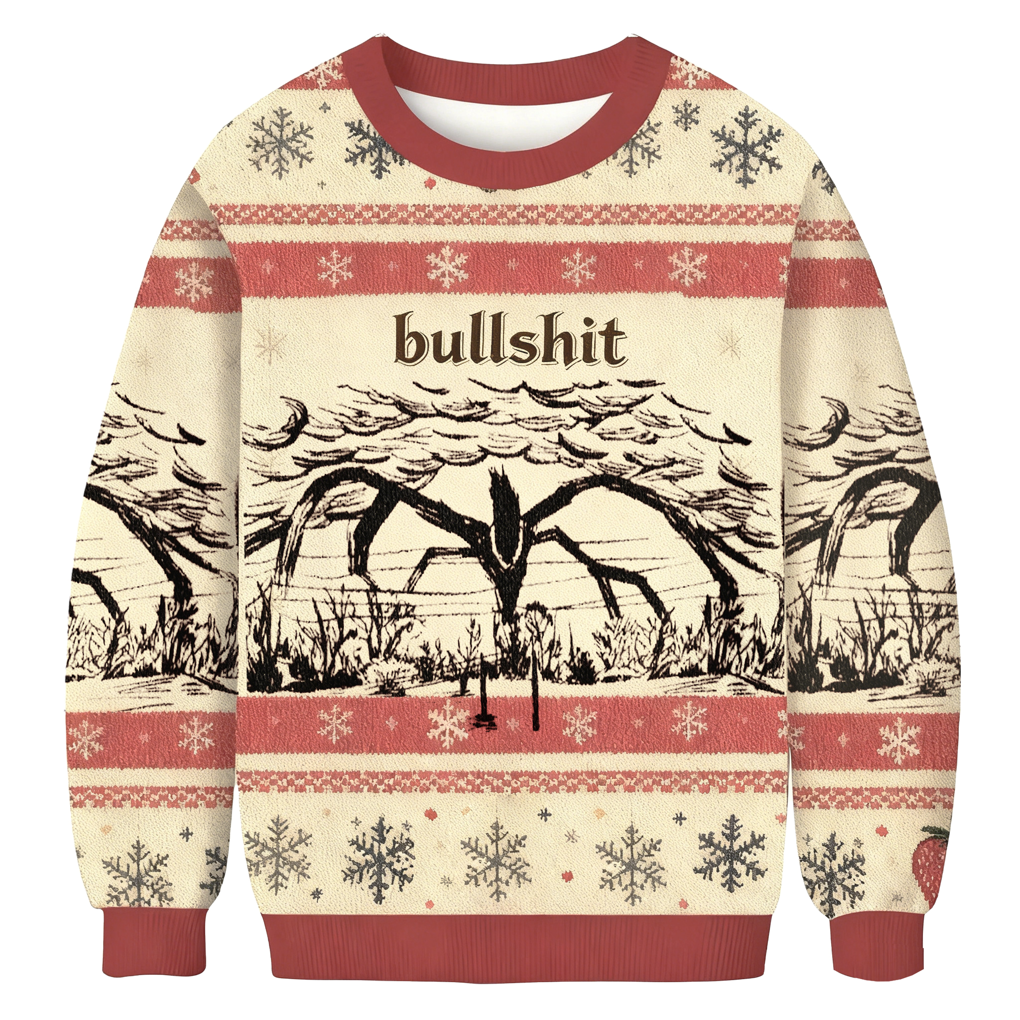 Baddiecat Bullshit Christmas Ugly Sweatshirt