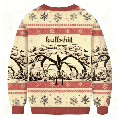 Baddiecat Bullshit Christmas Ugly Sweatshirt
