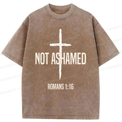 Baddiecat I Am Not Ashamed Of The Gospel Washed T-shirt