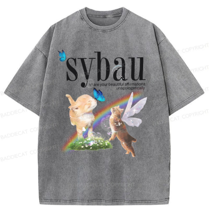 Baddiecat Share Your Beautiful Affirmations Unapologetically Washed T-shirt