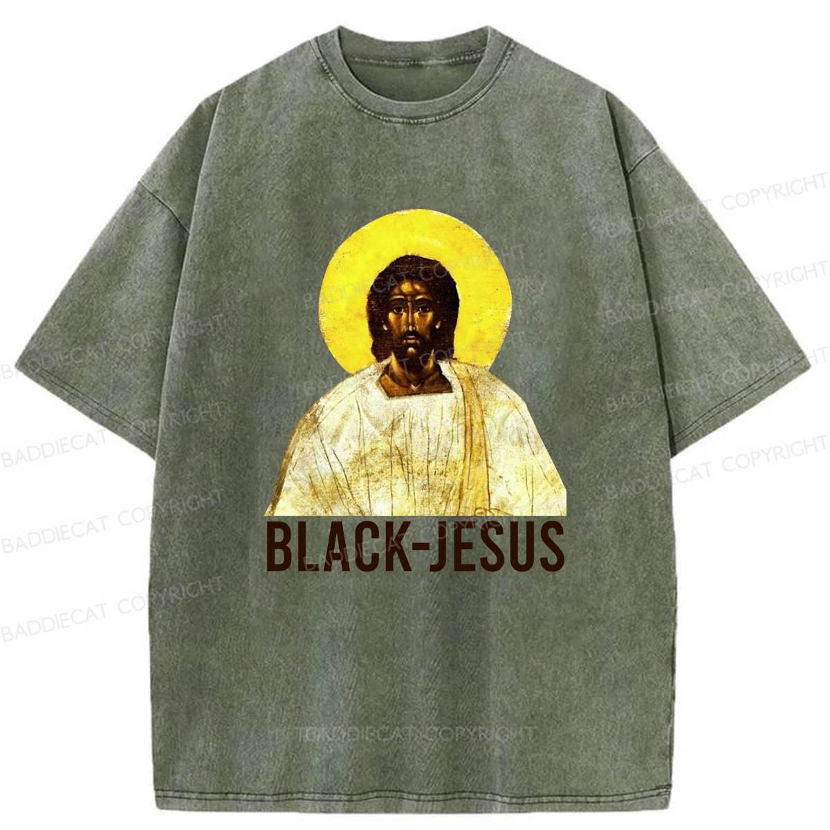 Baddiecat Black Jesus Washed T-shirt
