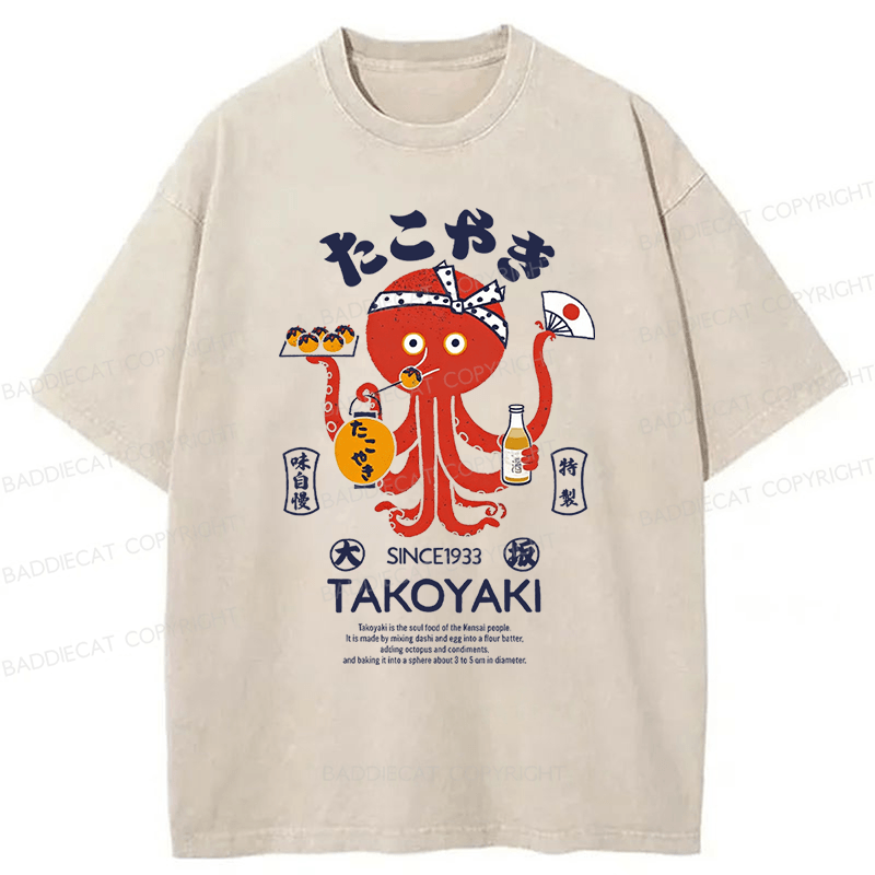 Baddiecat Takoyaki Washed T-shirt