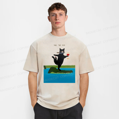 Baddiecat Cat Take The Risk Washed T-shirt