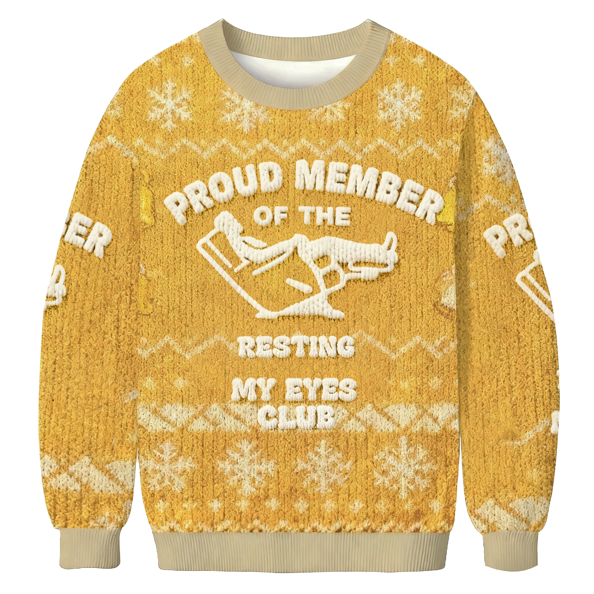 Baddiecat Proud Member Of The Resting My Eyes Club Christmas Ugly Sweatshirt