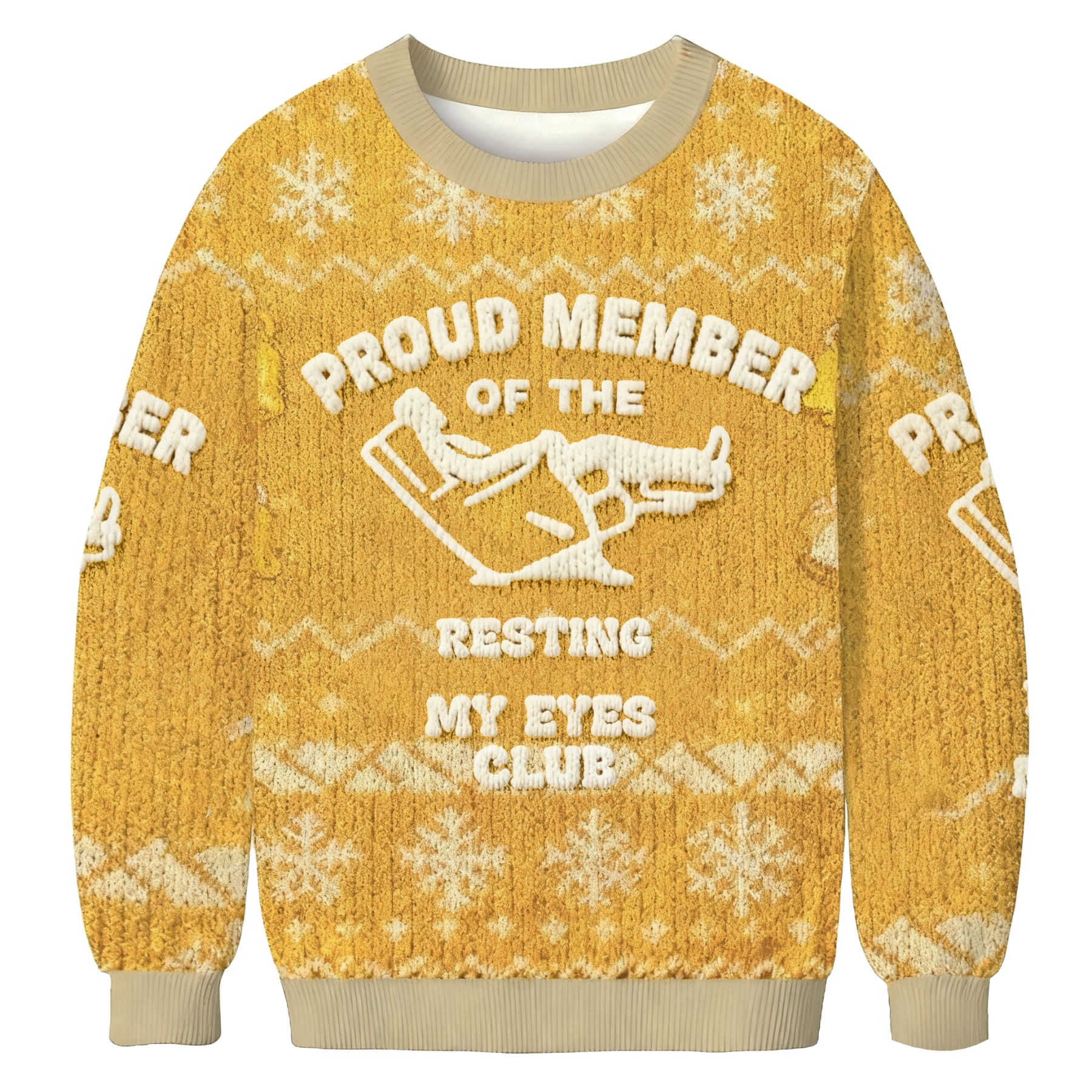 Baddiecat Proud Member Of The Resting My Eyes Club Christmas Ugly Sweatshirt