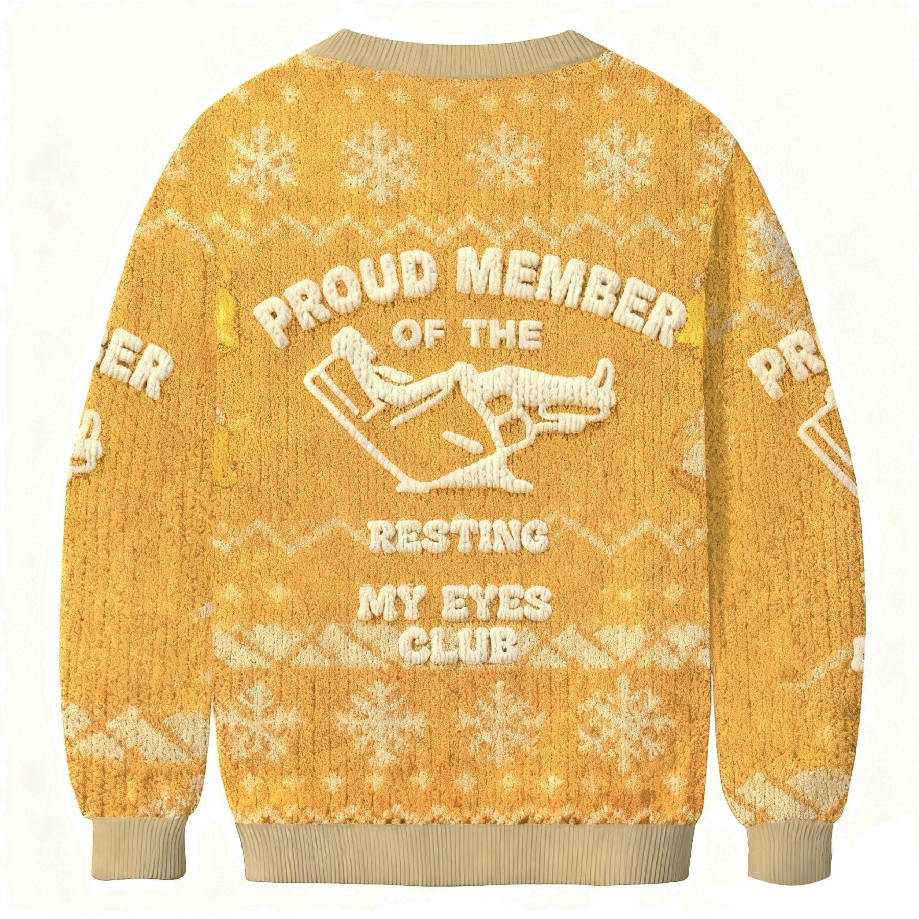 Baddiecat Proud Member Of The Resting My Eyes Club Christmas Ugly Sweatshirt