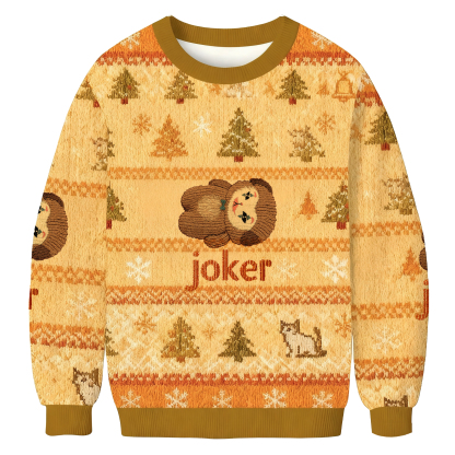 Baddiecat Joker Doll Christmas Ugly Sweatshirt