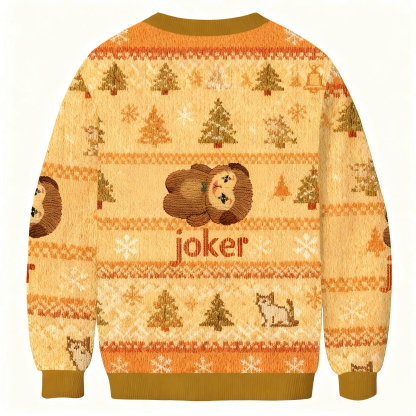 Baddiecat Joker Doll Christmas Ugly Sweatshirt