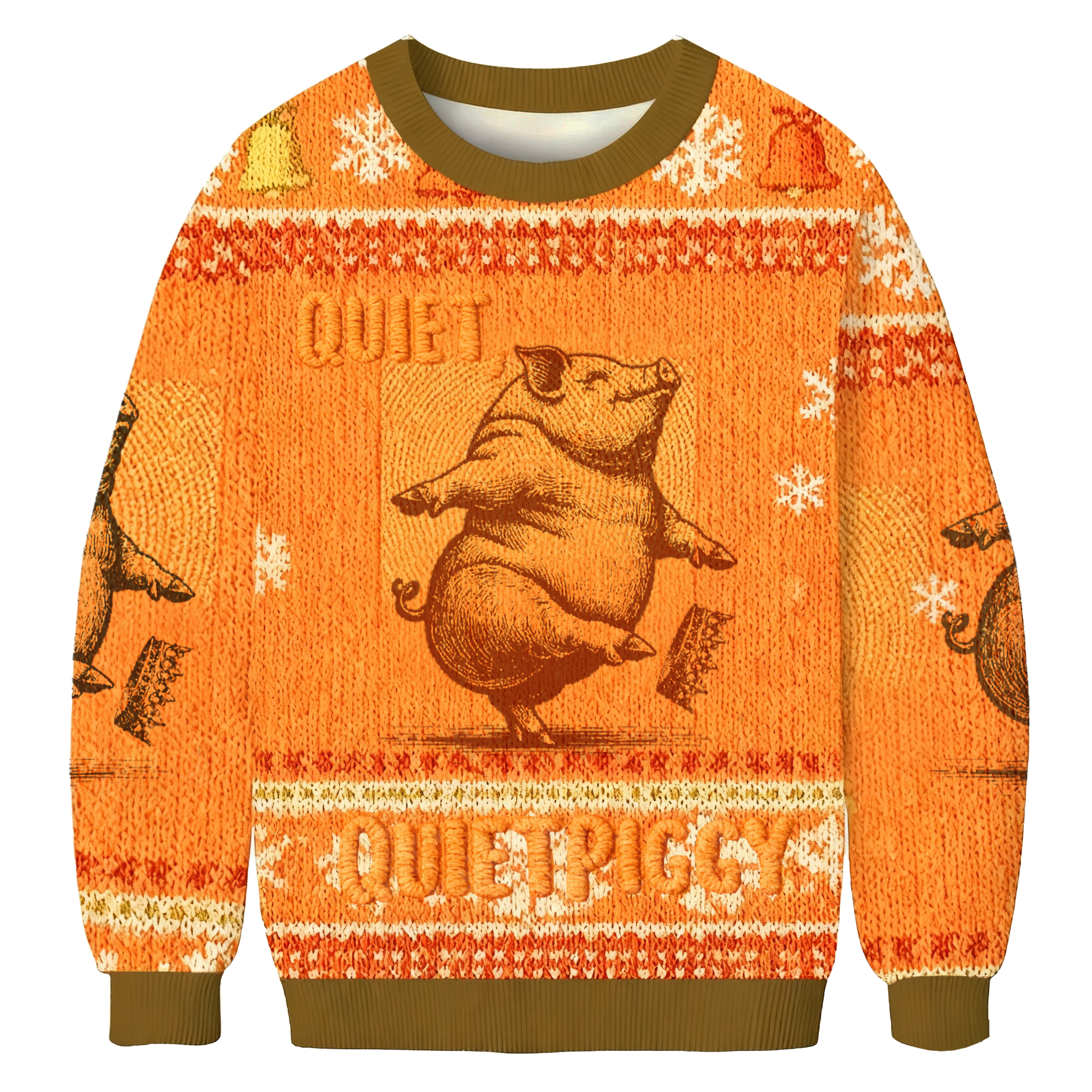 Baddiecat Quiet Piggy Christmas Ugly Sweatshirt