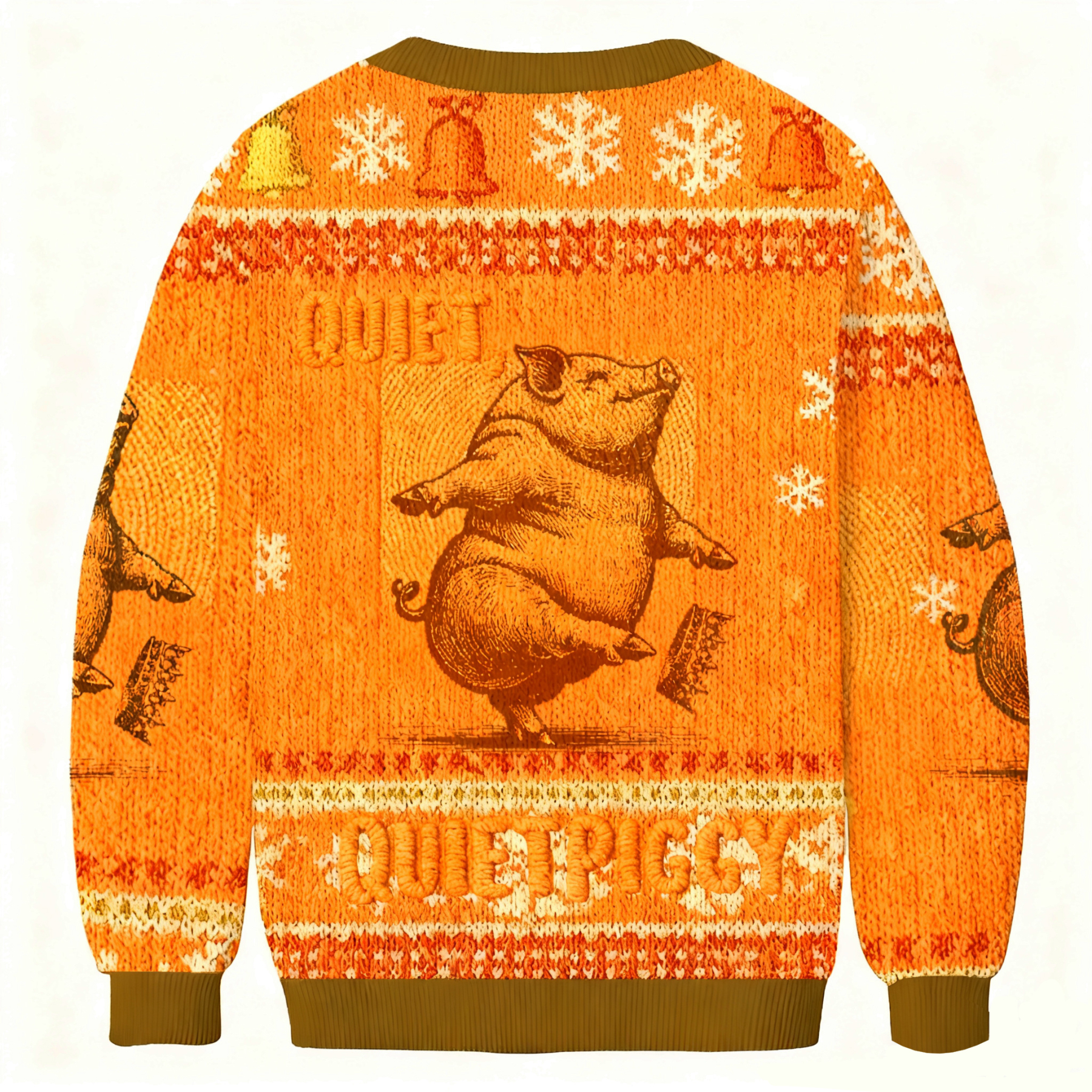 Baddiecat Quiet Piggy Christmas Ugly Sweatshirt