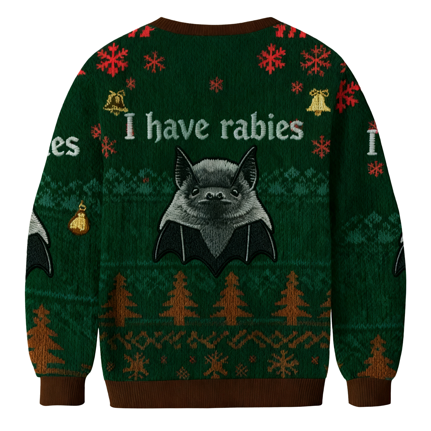 Baddiecat I Have Rabies Christmas Ugly Sweatshirt