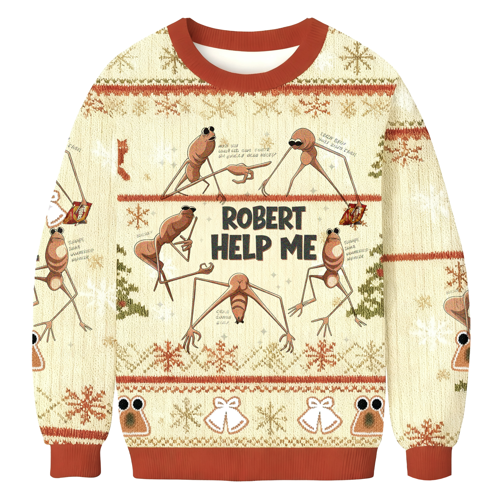 Baddiecat Robert Help Me Christmas Ugly Sweatshirt
