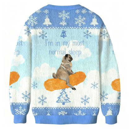 Baddiecat I'm In My Most Normal Sleep Funny Dog Christmas Ugly Sweatshirt