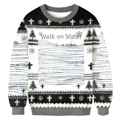 Baddiecat Walk On Water Christmas Ugly Sweatshirt
