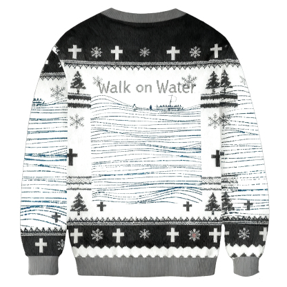 Baddiecat Walk On Water Christmas Ugly Sweatshirt