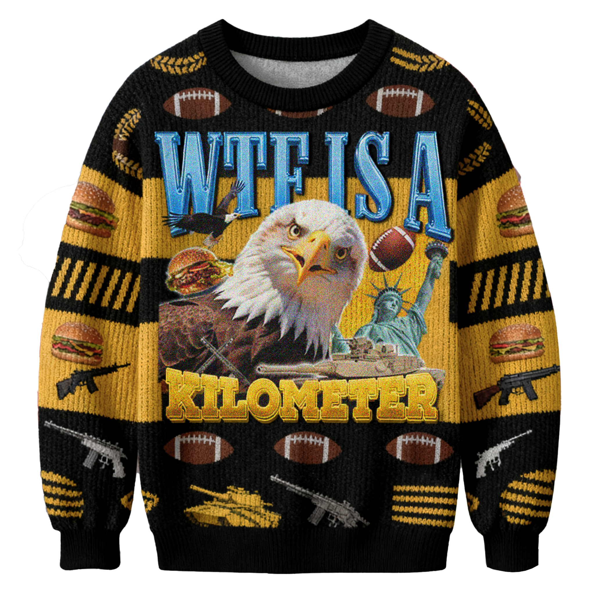 Baddiecat WTF Is A Kilometer Christmas Ugly Sweatshirt