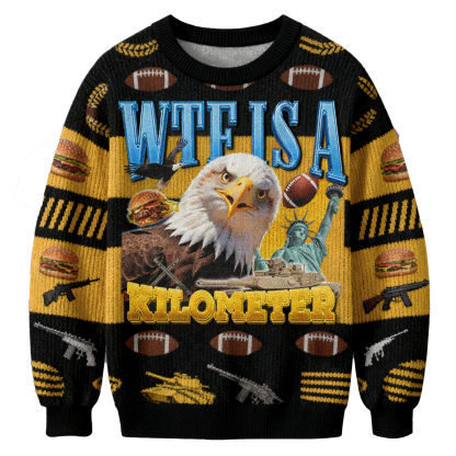 Baddiecat WTF Is A Kilometer Christmas Ugly Sweatshirt