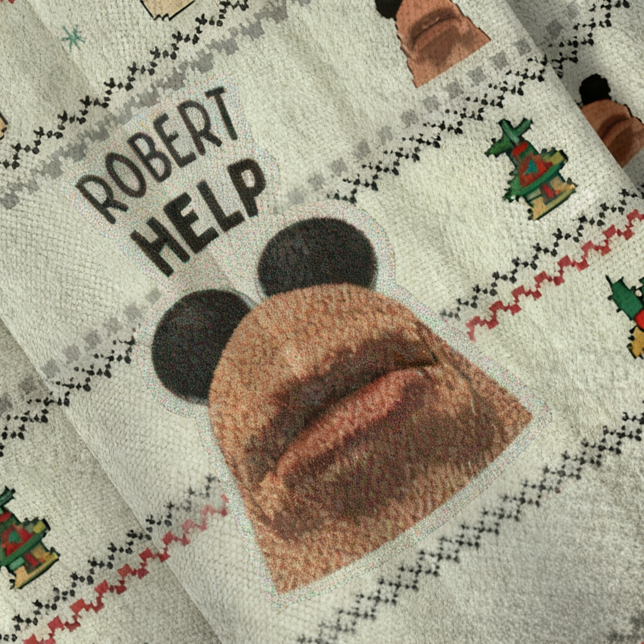 Baddiecat Robert Help Christmas Ugly Sweatshirt