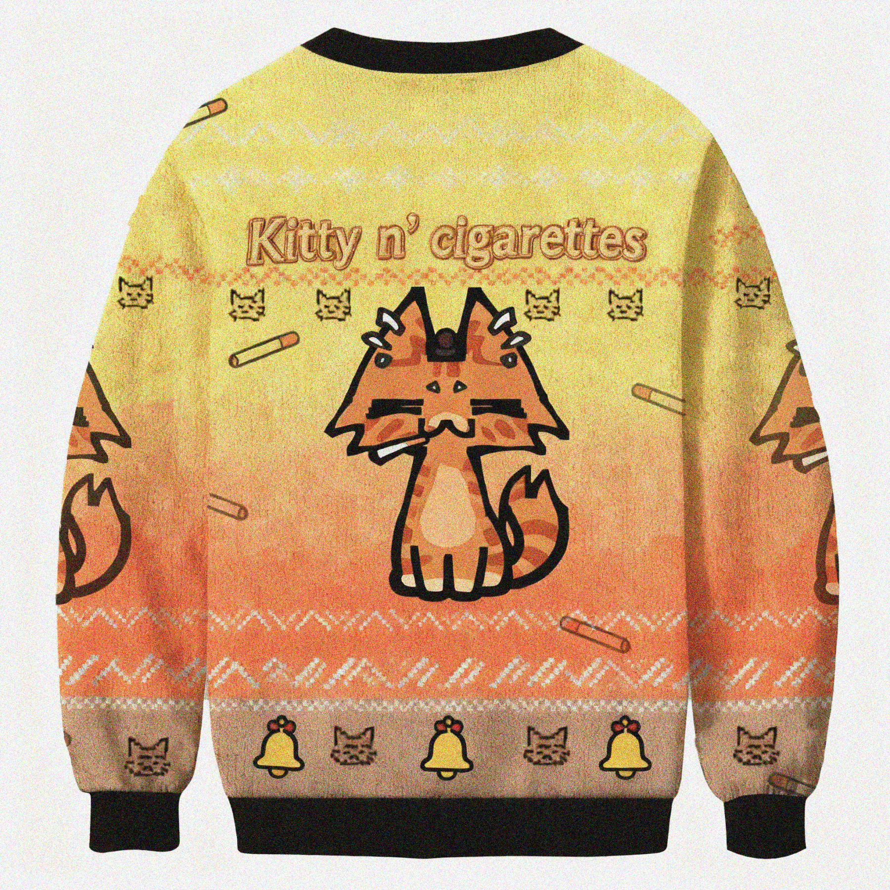 Baddiecat Kitty n’ Cigarettes Christmas Ugly Sweatshirt