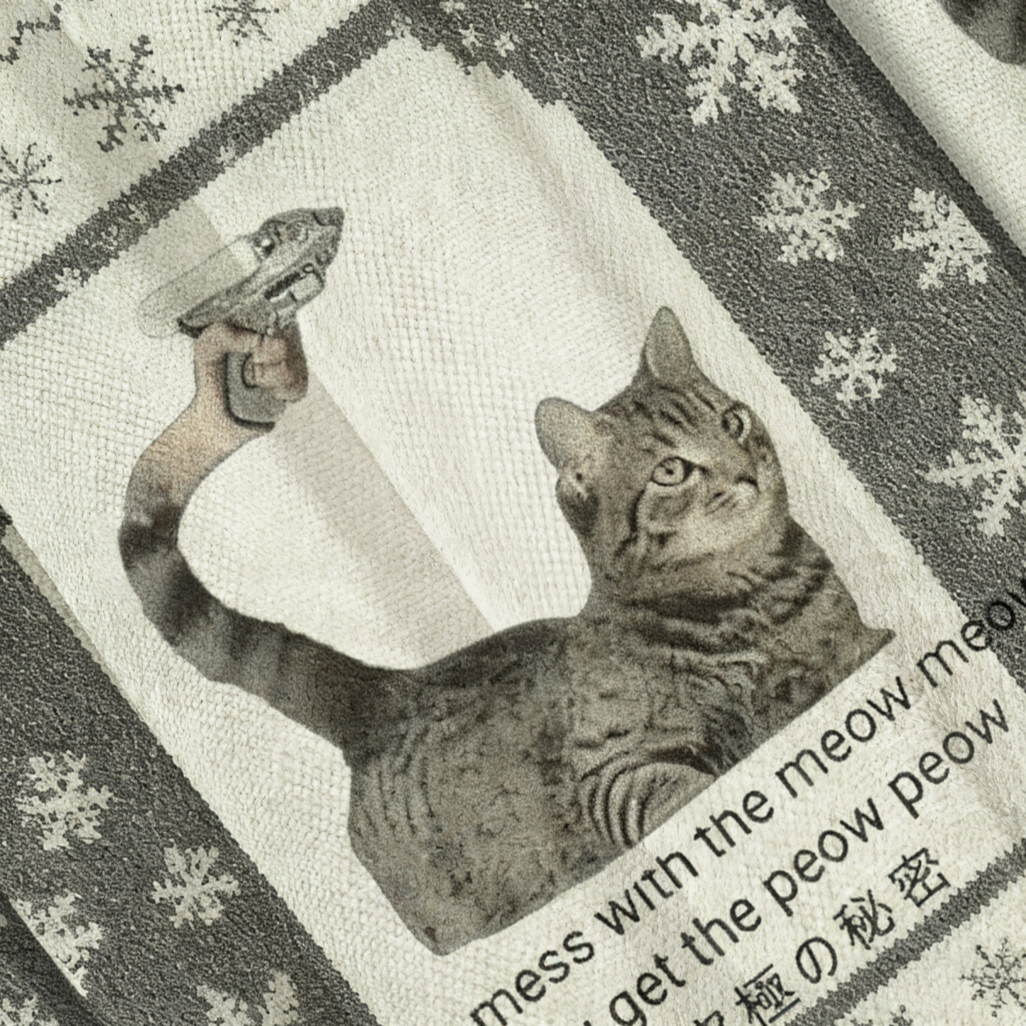 Baddiecat You Mess With The Meow Meow You Get The Peow Peow Christmas Ugly Sweatshirt